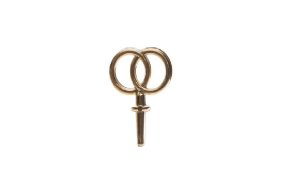 Dubbele Ringen Prikker Goud Plastic 3cm 12 st.
